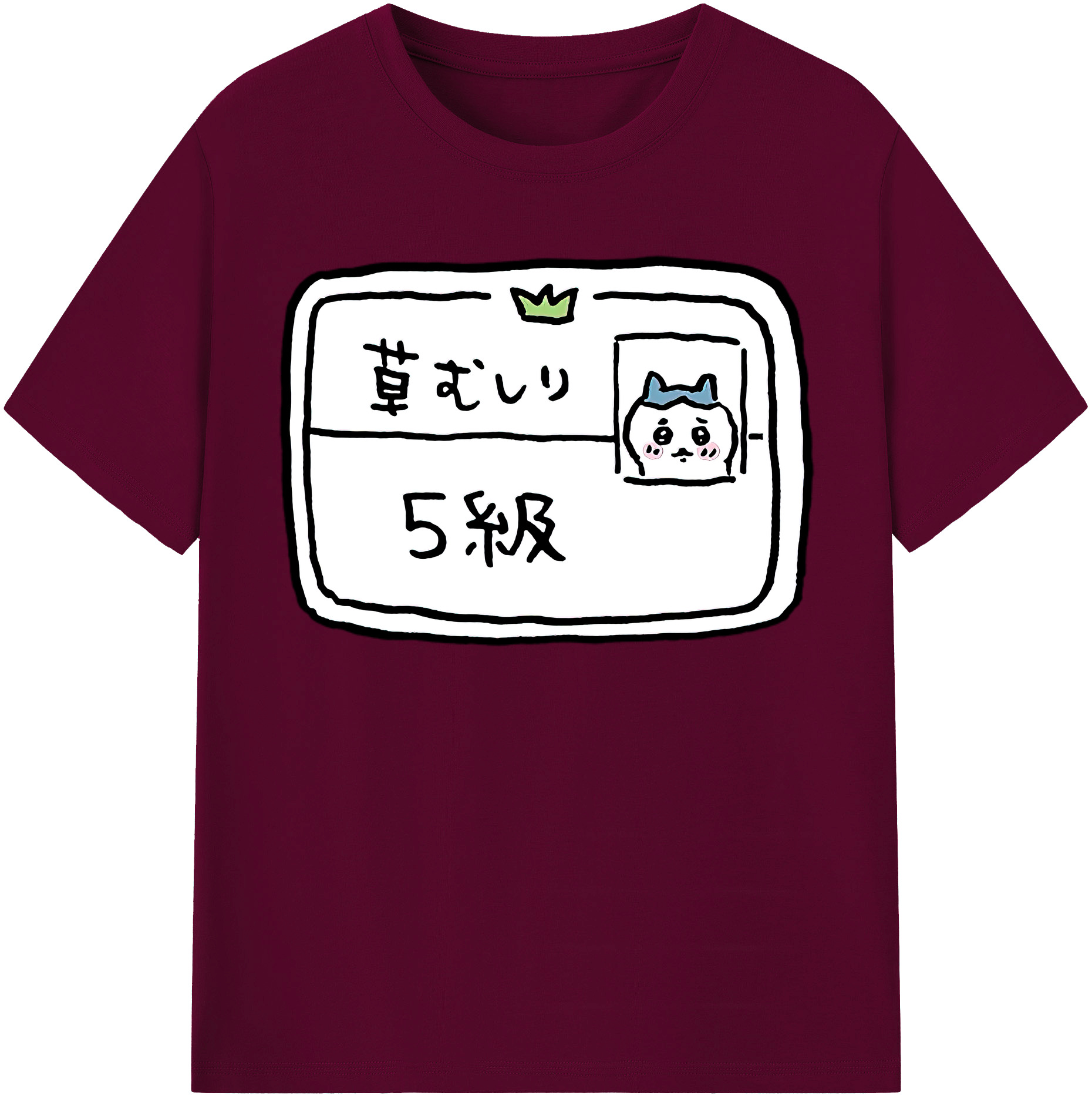 （画像用） ちいかわ ハチワレ Chii-kawa hachiware レディースカジュアルプリントTシャツ（綿100％）